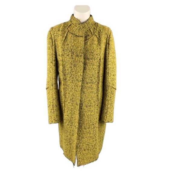 MARNI Mustard &  Black Textured Boucle Mohair wool Blend trench Coat size 40 - Picture 1 of 14